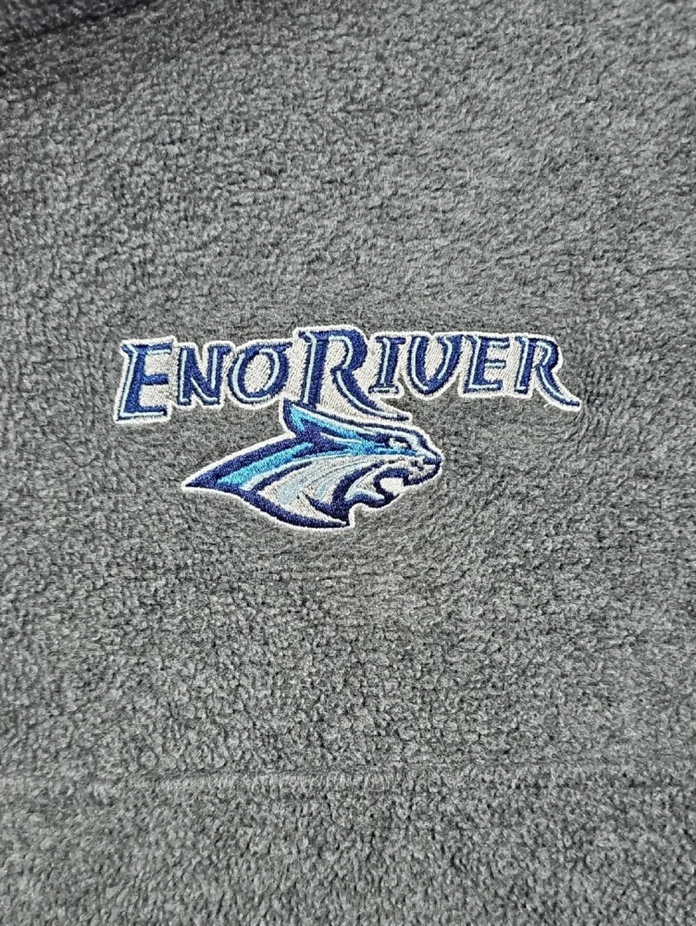 Eno River Men's Dark Gray Quarter Zip Fleece Pullover - Picture 2 of 8